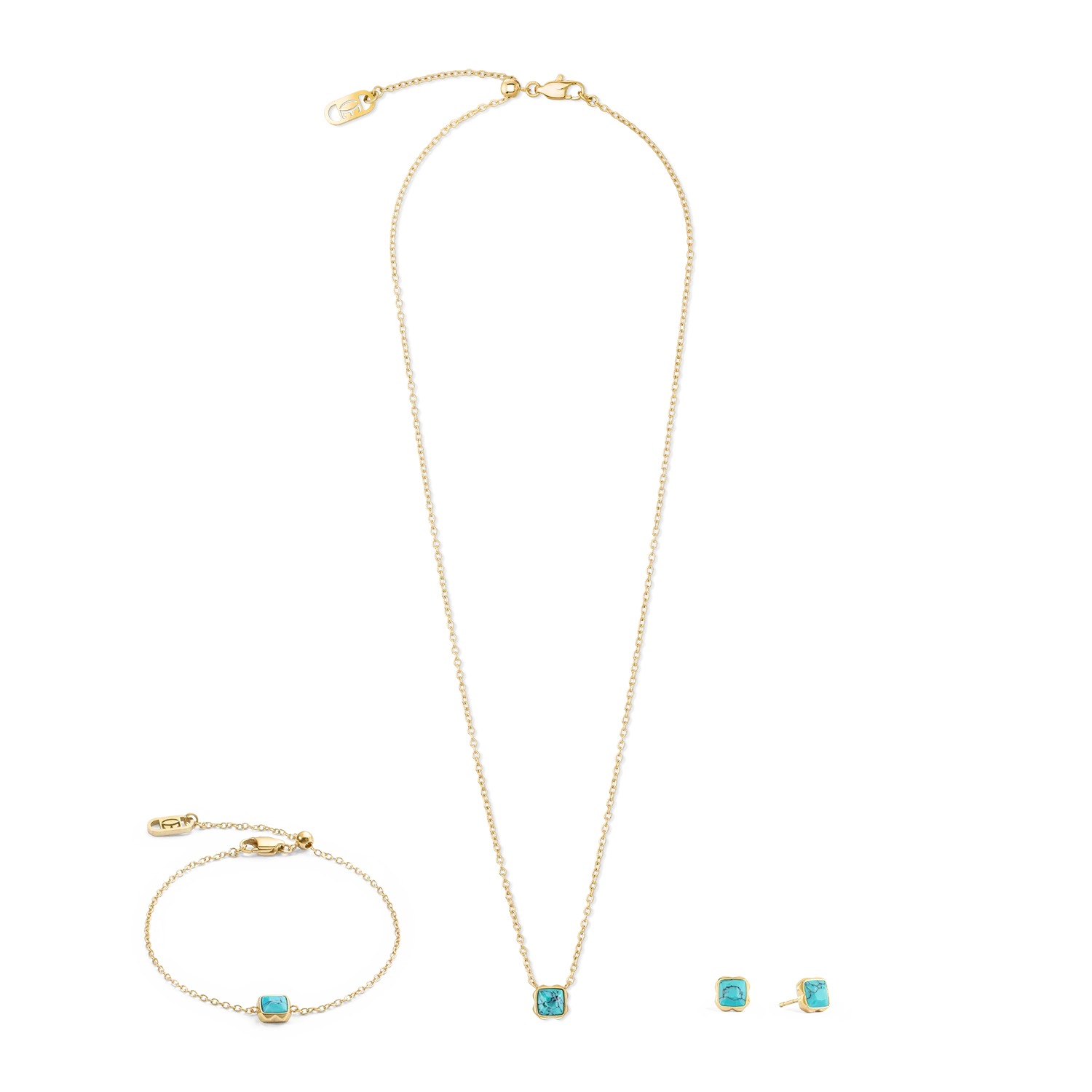 Birthstone December Necklace Turquoise Gold - Image 3