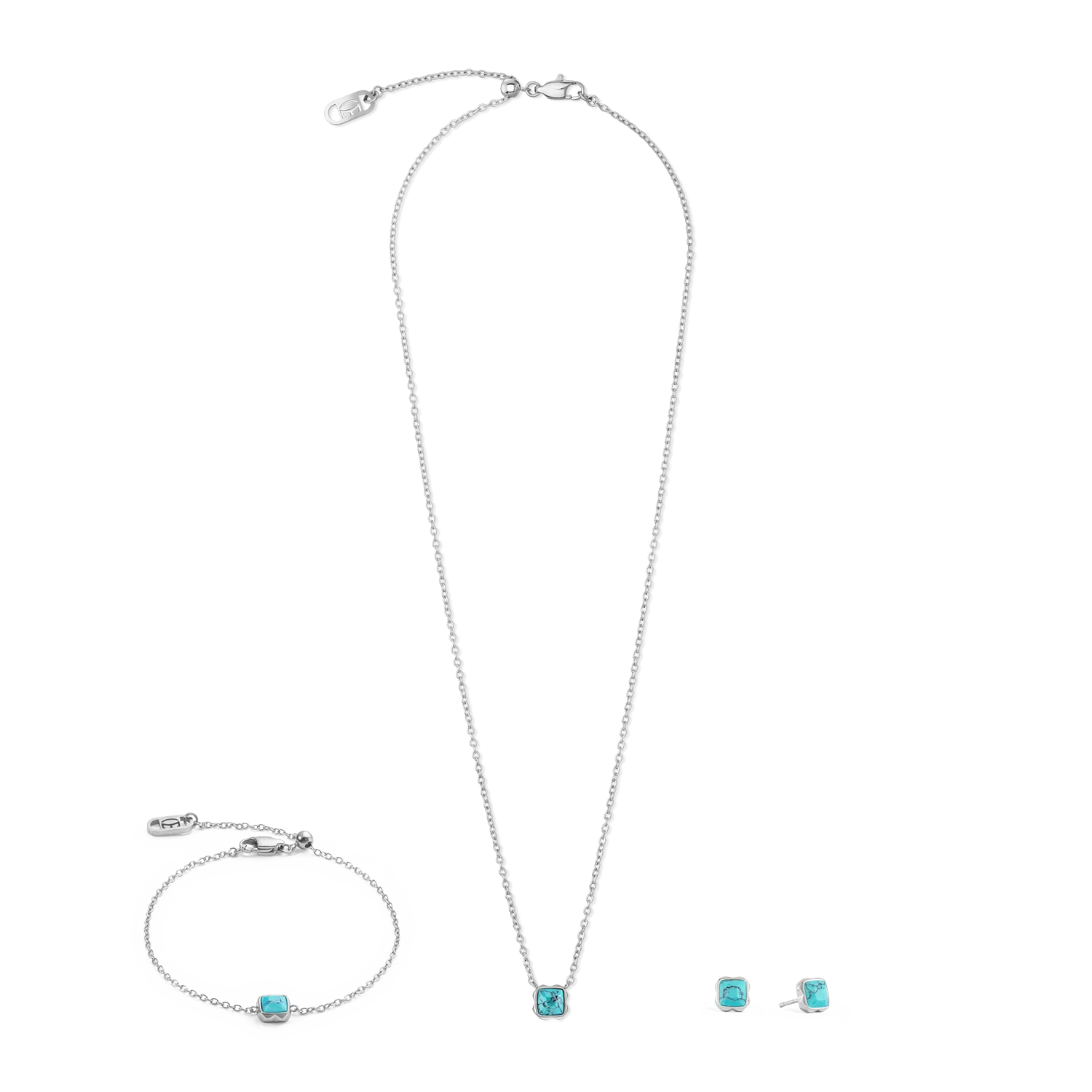 Birthstone December Necklace Turquoise Silver - Image 3