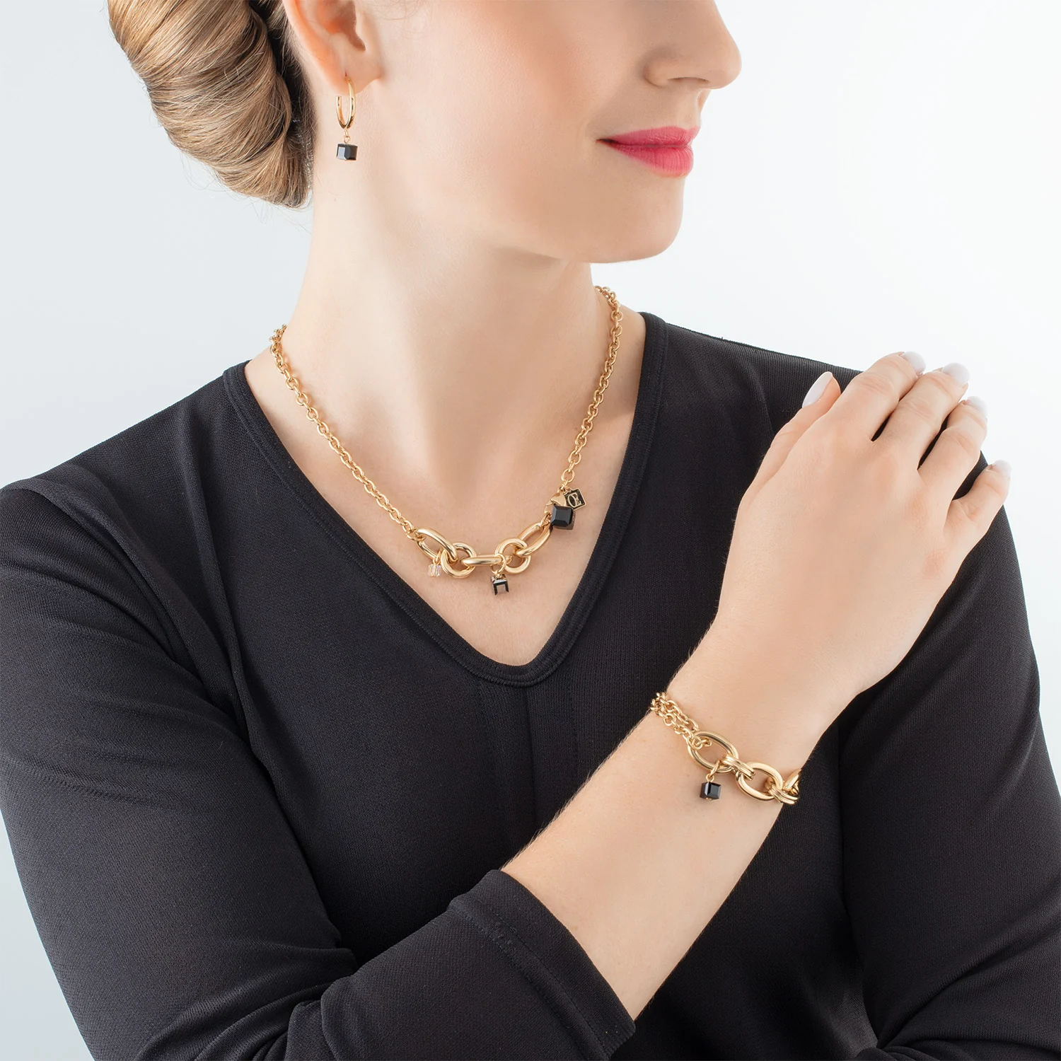 Bracelet Chunky Chain gold-black - Image 4