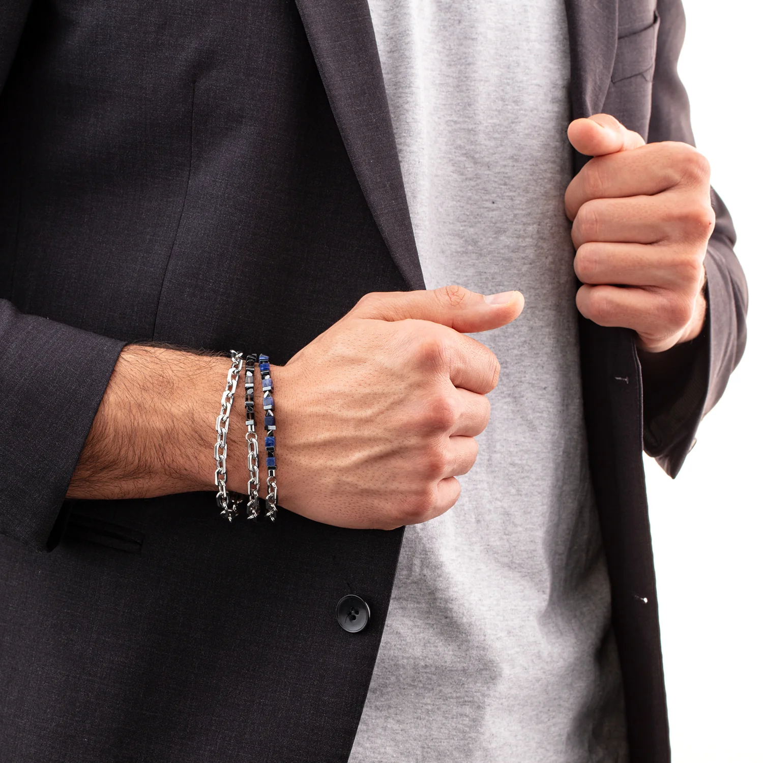 Bracelet Precious Fusion link chain brown-silver - Image 3