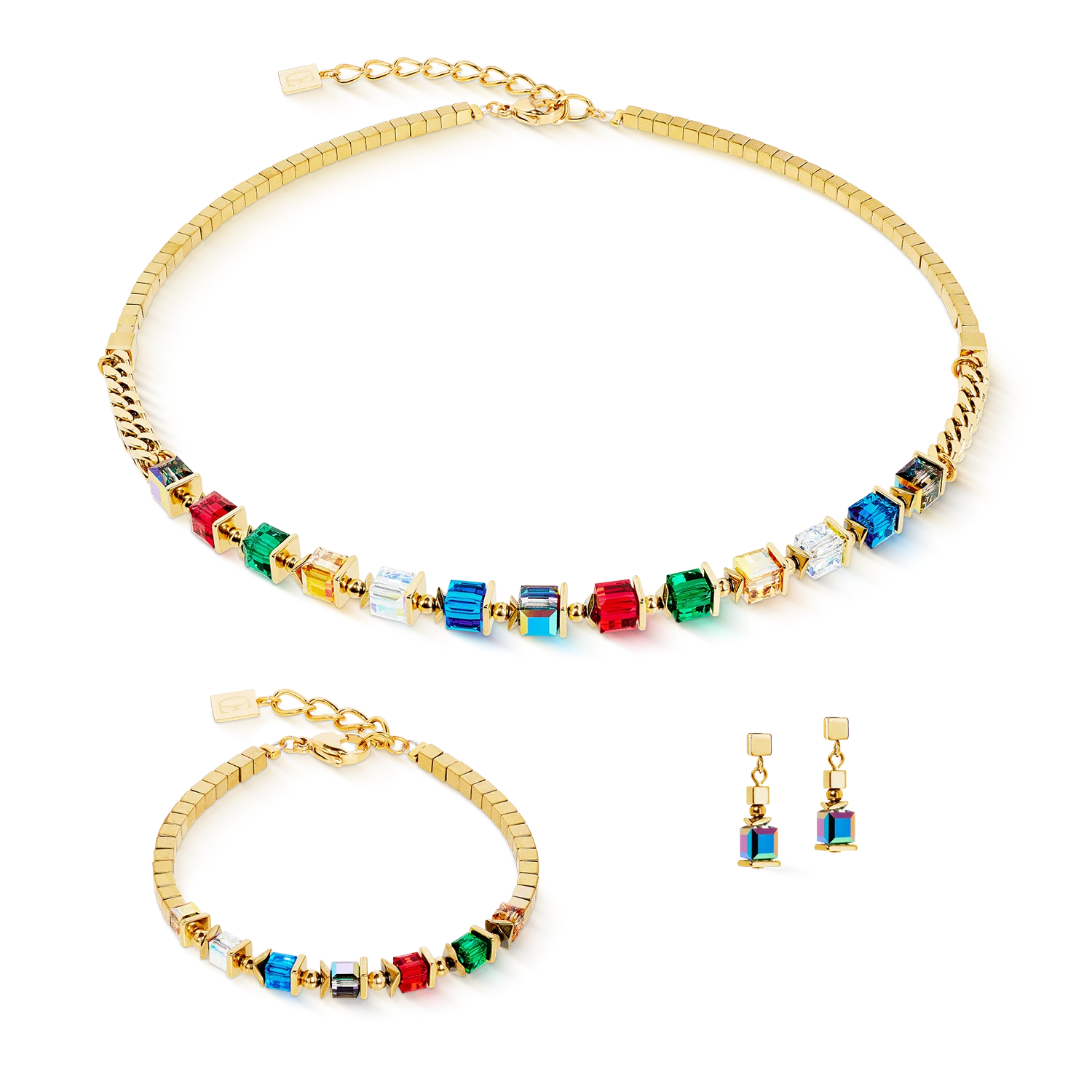 Bracelet Sparkling Cubes Fusion Chain gold-multicolour - Image 3