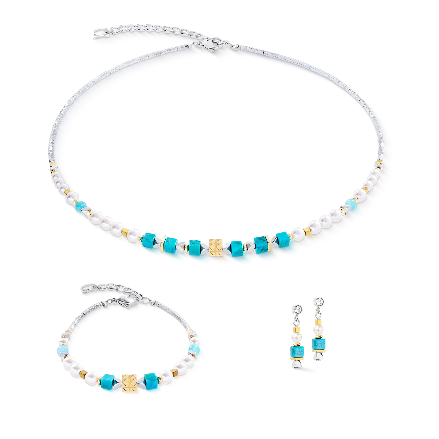 BraceletModern Elegance Spikes gold-turquoise - Image 3