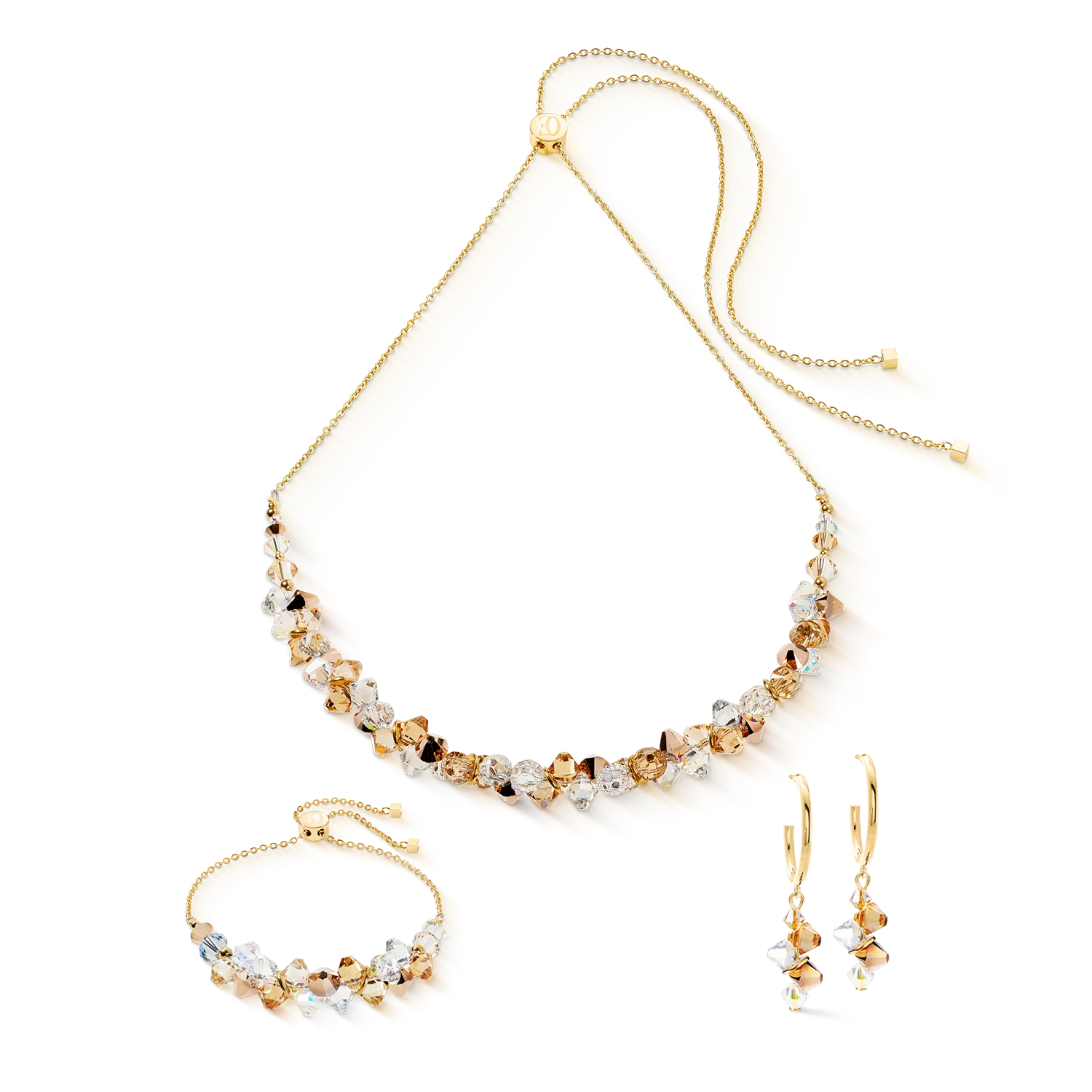 Dancing Crystals earrings gold-beige - Image 3