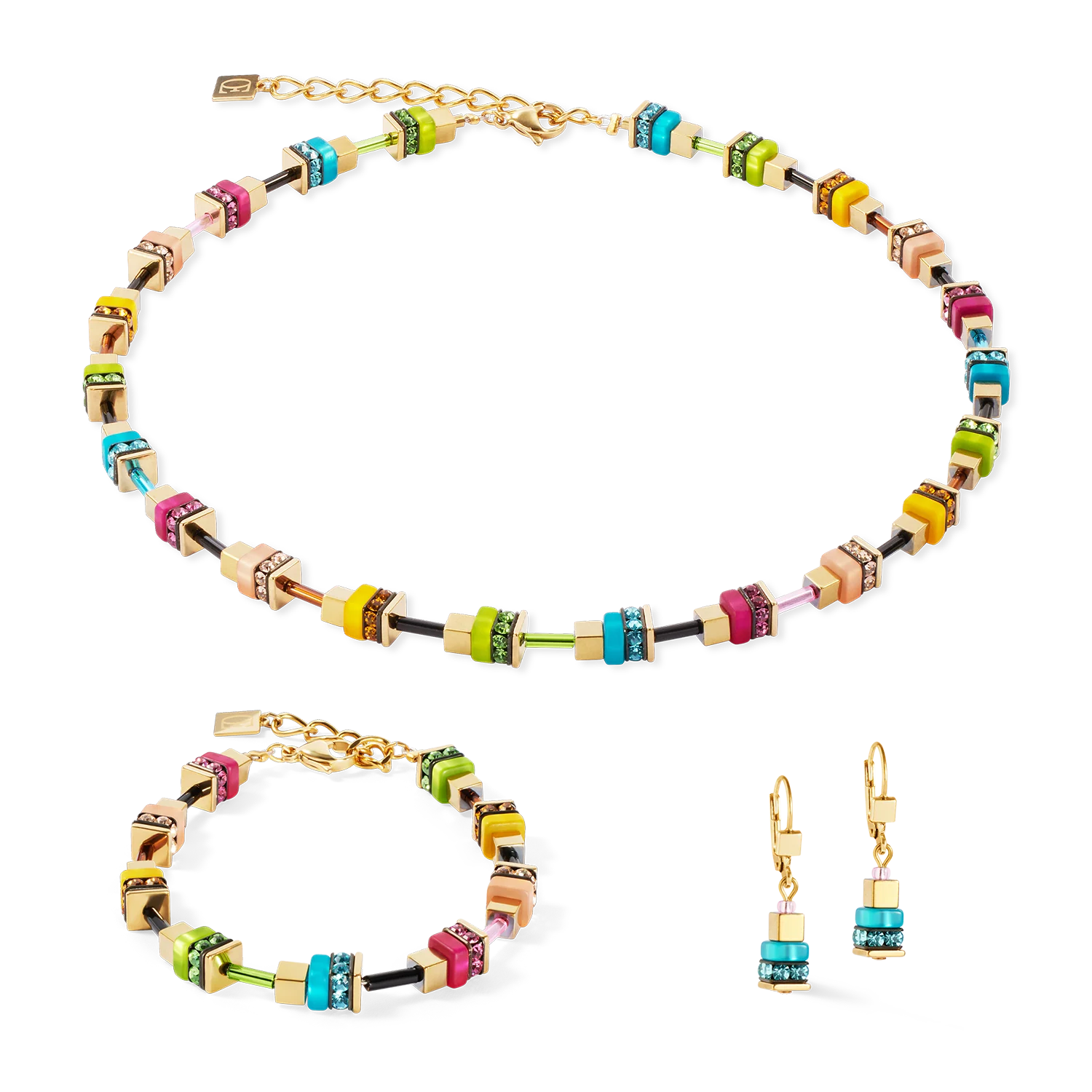 Earrings Boho Sunset Cube rainbow - Image 3