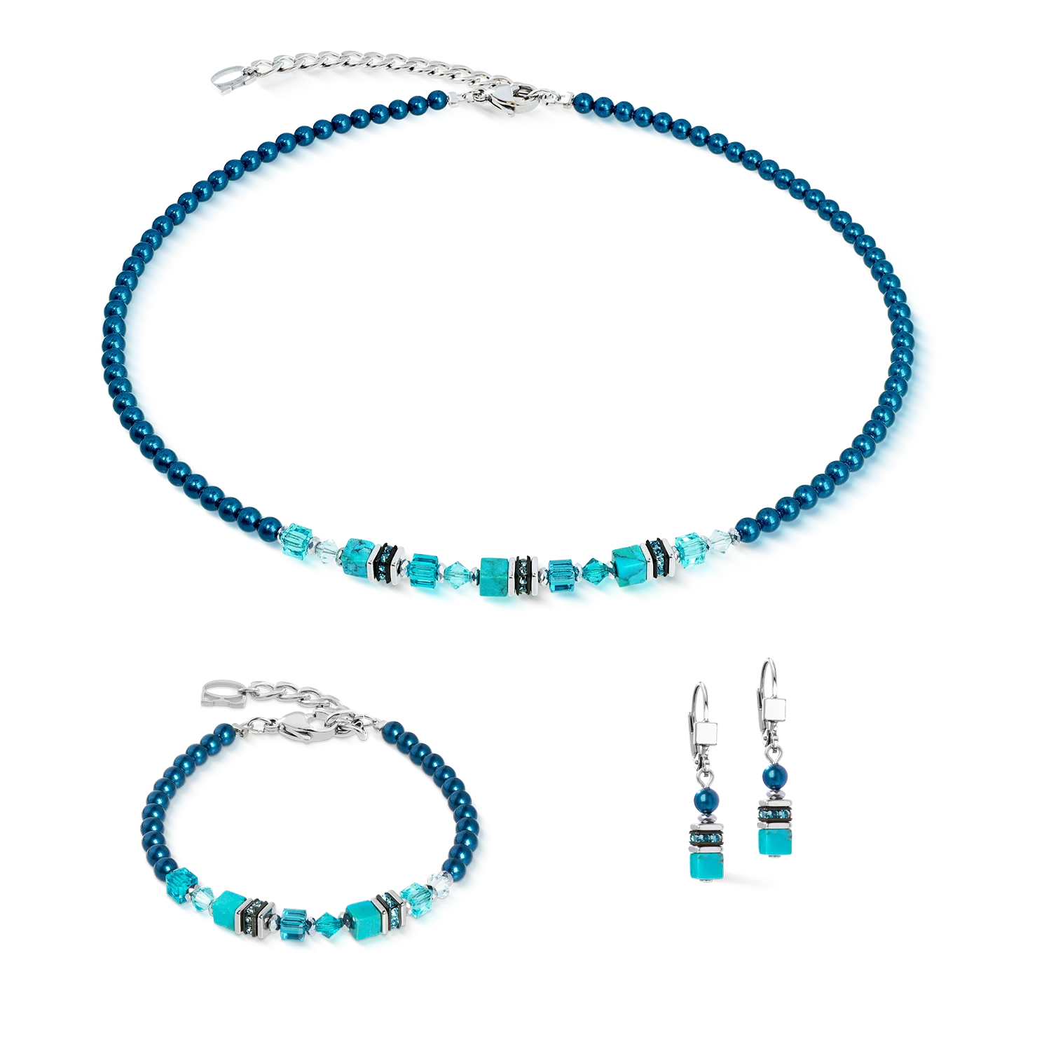 Earrings Princess Teal Glow silver - Image 3
