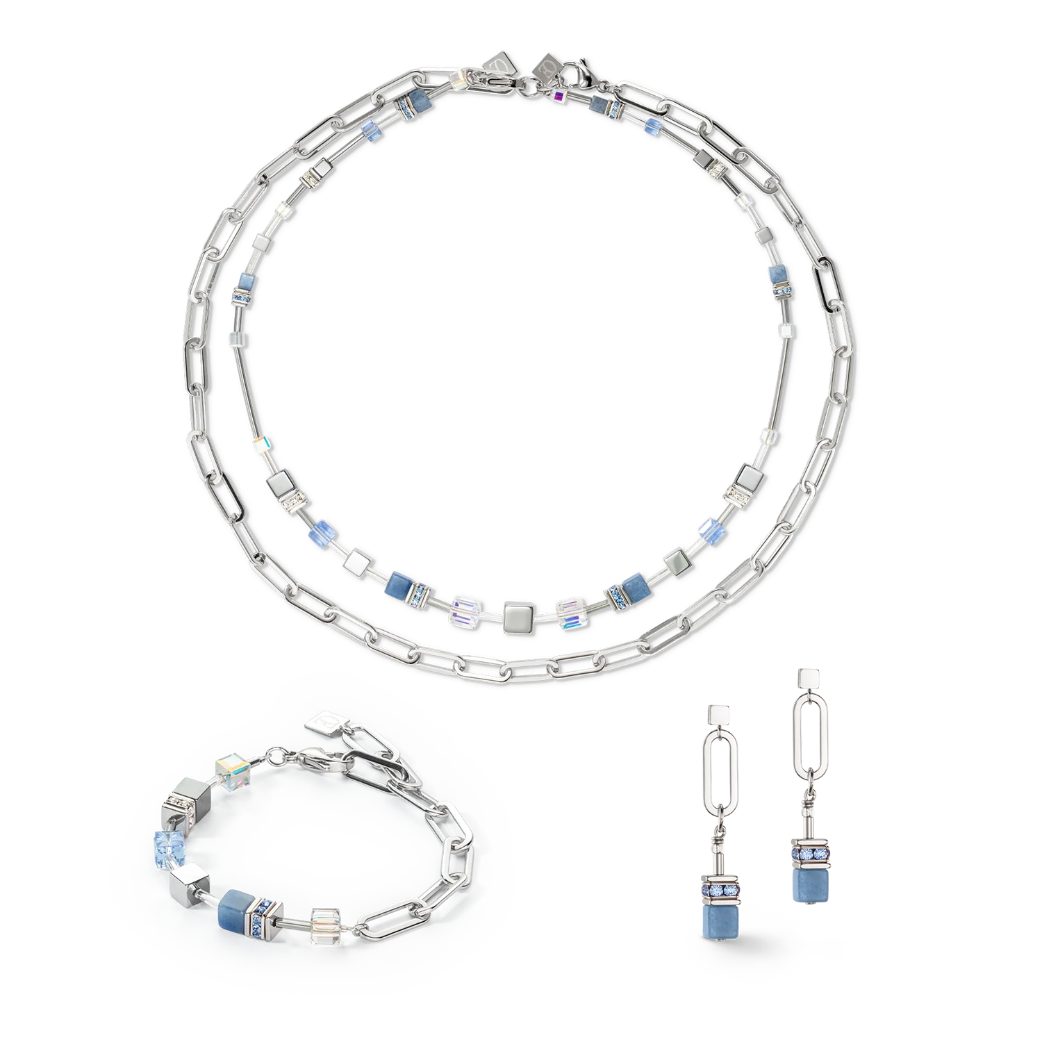 GeoCUBE® Fusion Chain bracelet silver blue - Image 3