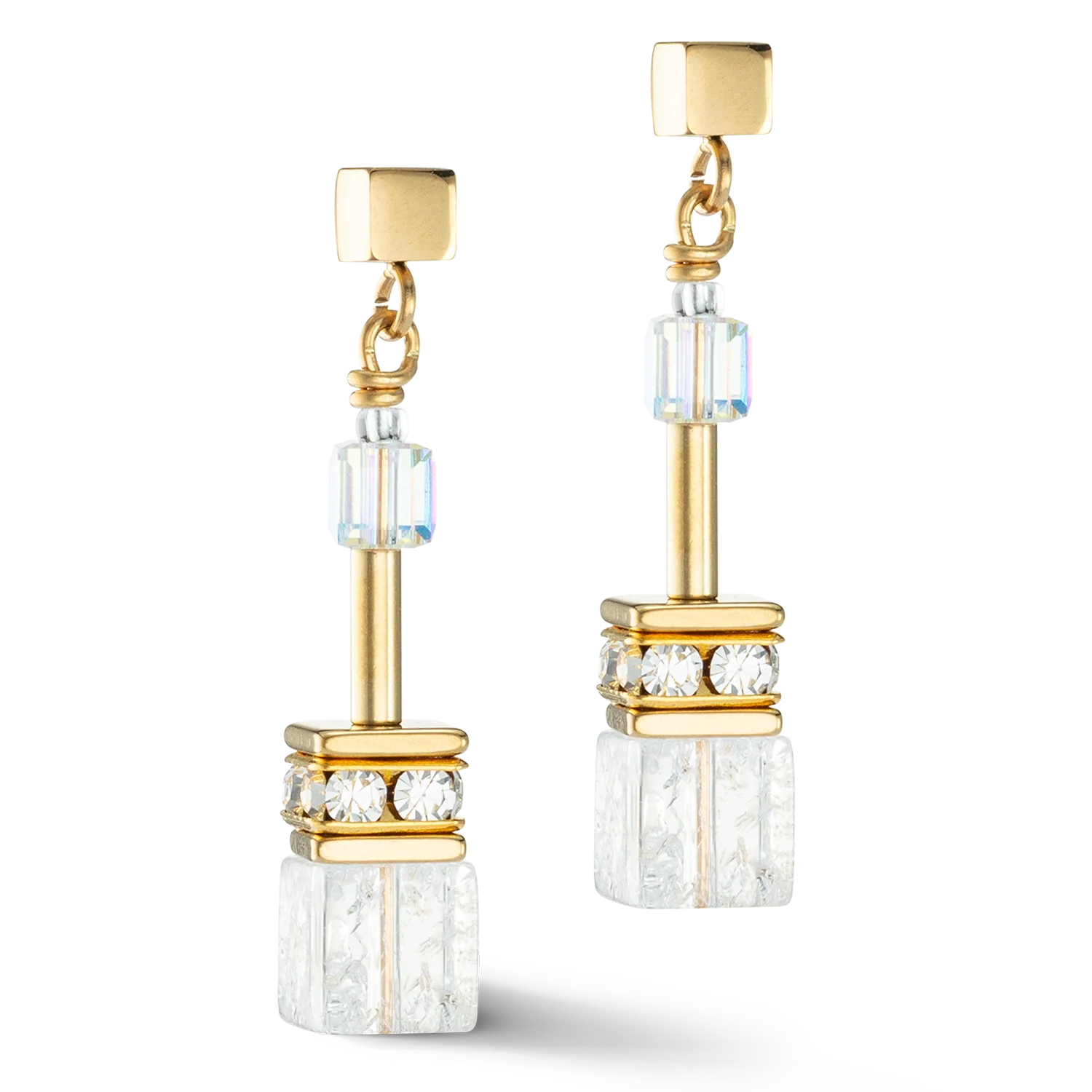 GeoCUBE® Iconic Nature earrings gold white - Image 2