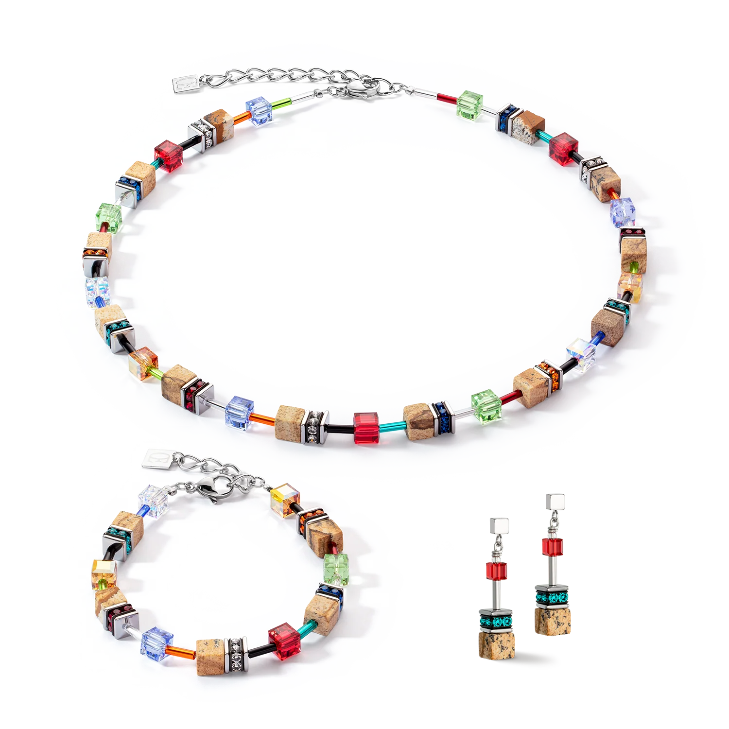 GeoCUBE® Iconic Nature necklace multicolour brown - Image 3