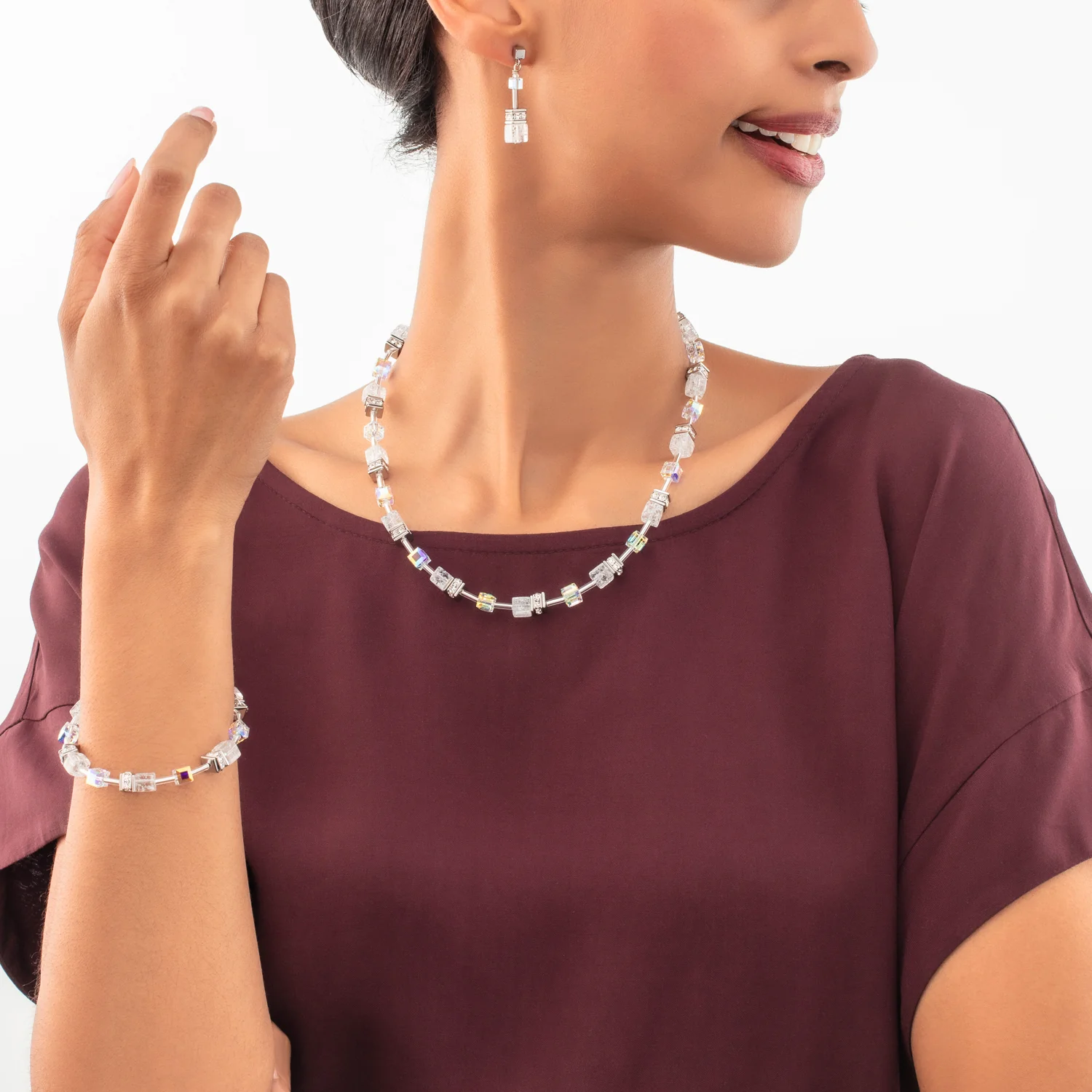 GeoCUBE® Iconic Nature necklace silver-white - Image 4