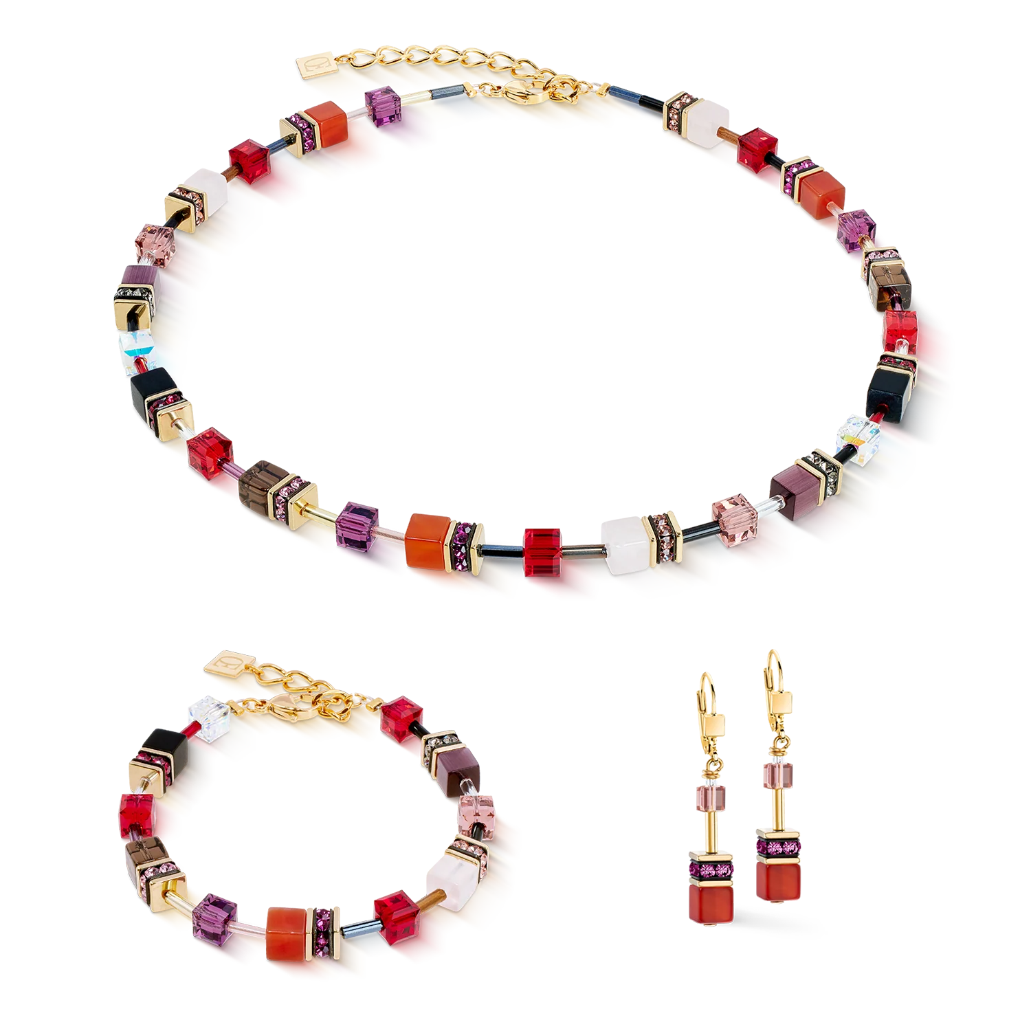 GeoCUBE® Iconic Precious necklace Festive red - Image 3