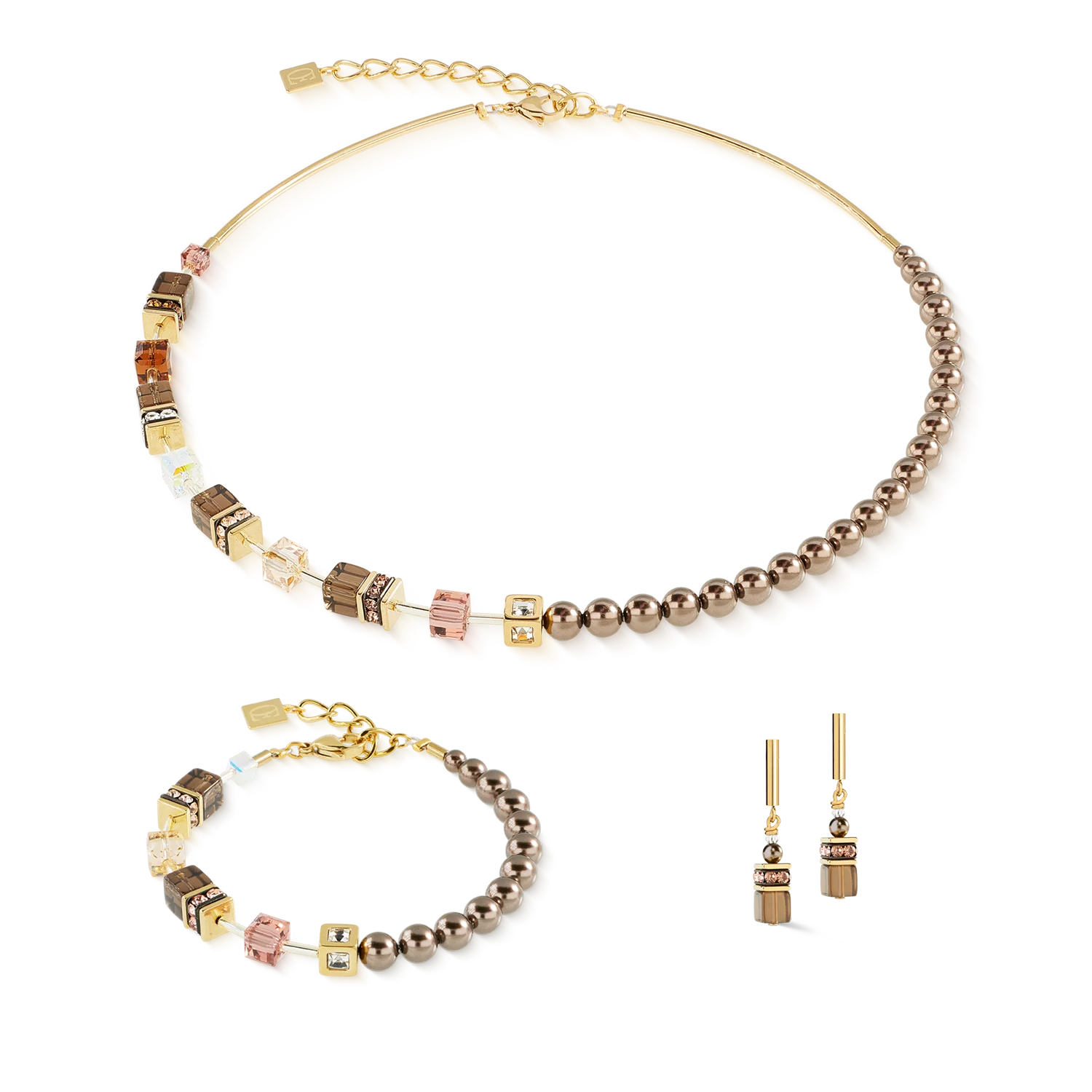 GeoCUBE® Precious Fusion Pearls Bracelet Mocha Mousse - Image 3
