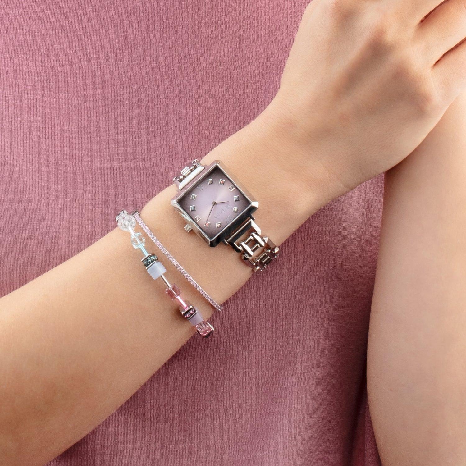 Iconic Cube Statement Watch Orchid Ice silver - Image 3
