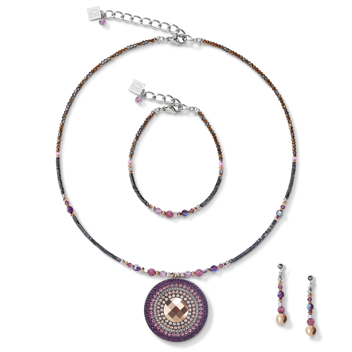 Necklace Amulet small Crystals & lepidolite amethyste - Image 3