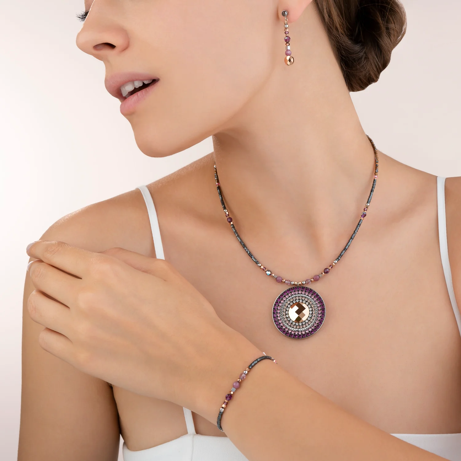 Necklace Amulet small Crystals & lepidolite amethyste - Image 5