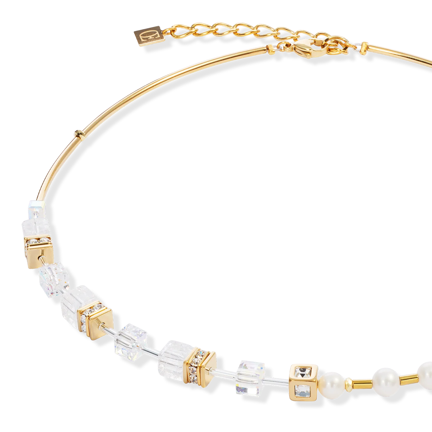 Necklace GeoCUBE® Fusion Precious Pearl Mix gold-white - Image 2