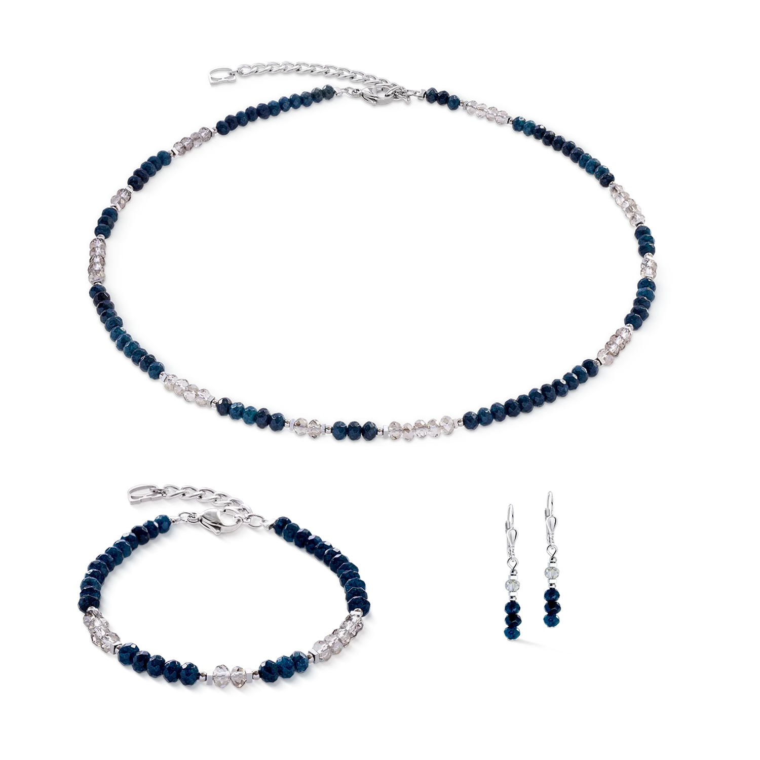Necklace Rhythm Jade Navy silver - Image 3