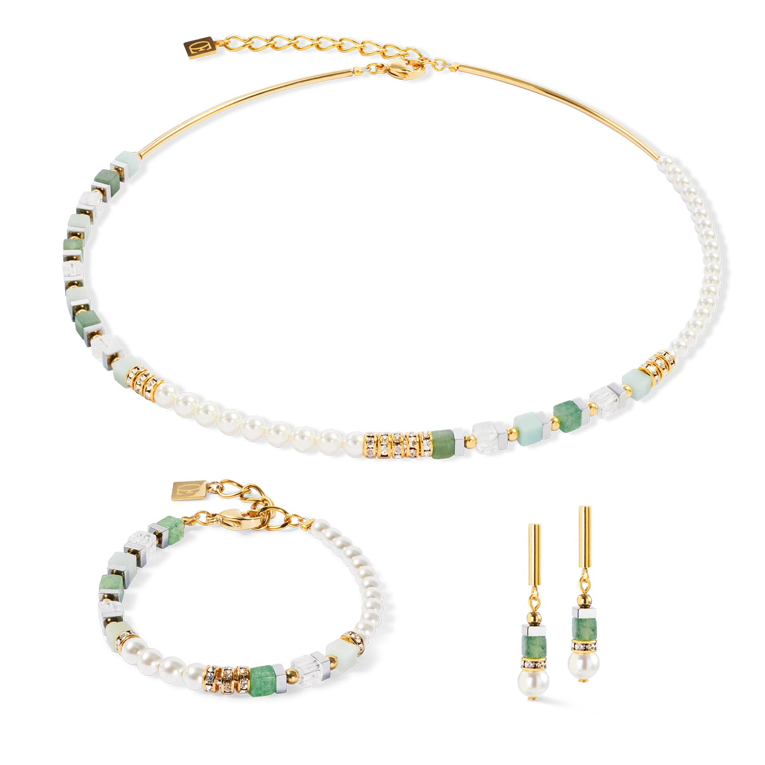 Precious Fusion Offset necklace gold-green - Image 3