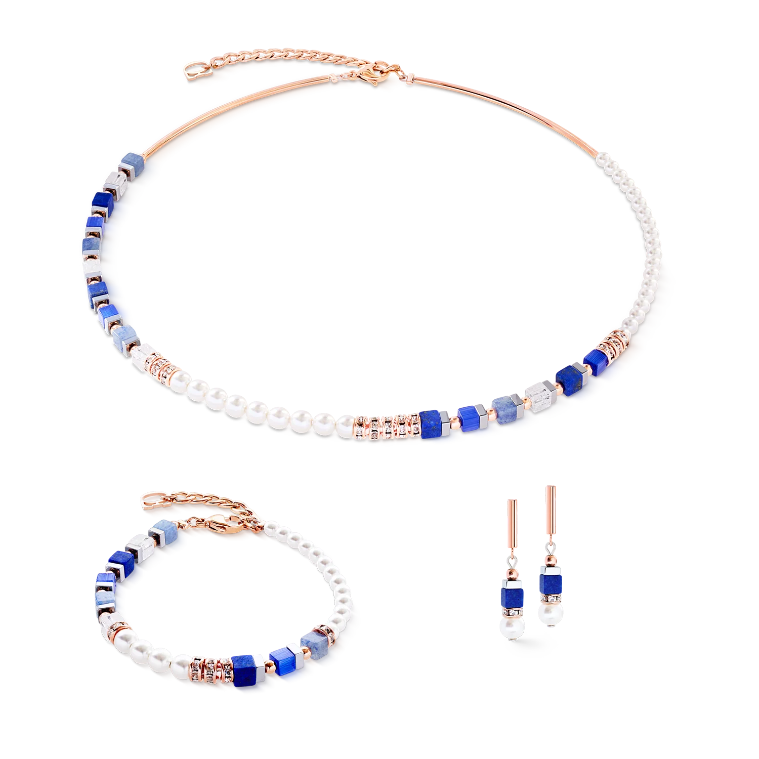 Precious Fusion Offset necklace rose gold-blue - Image 3