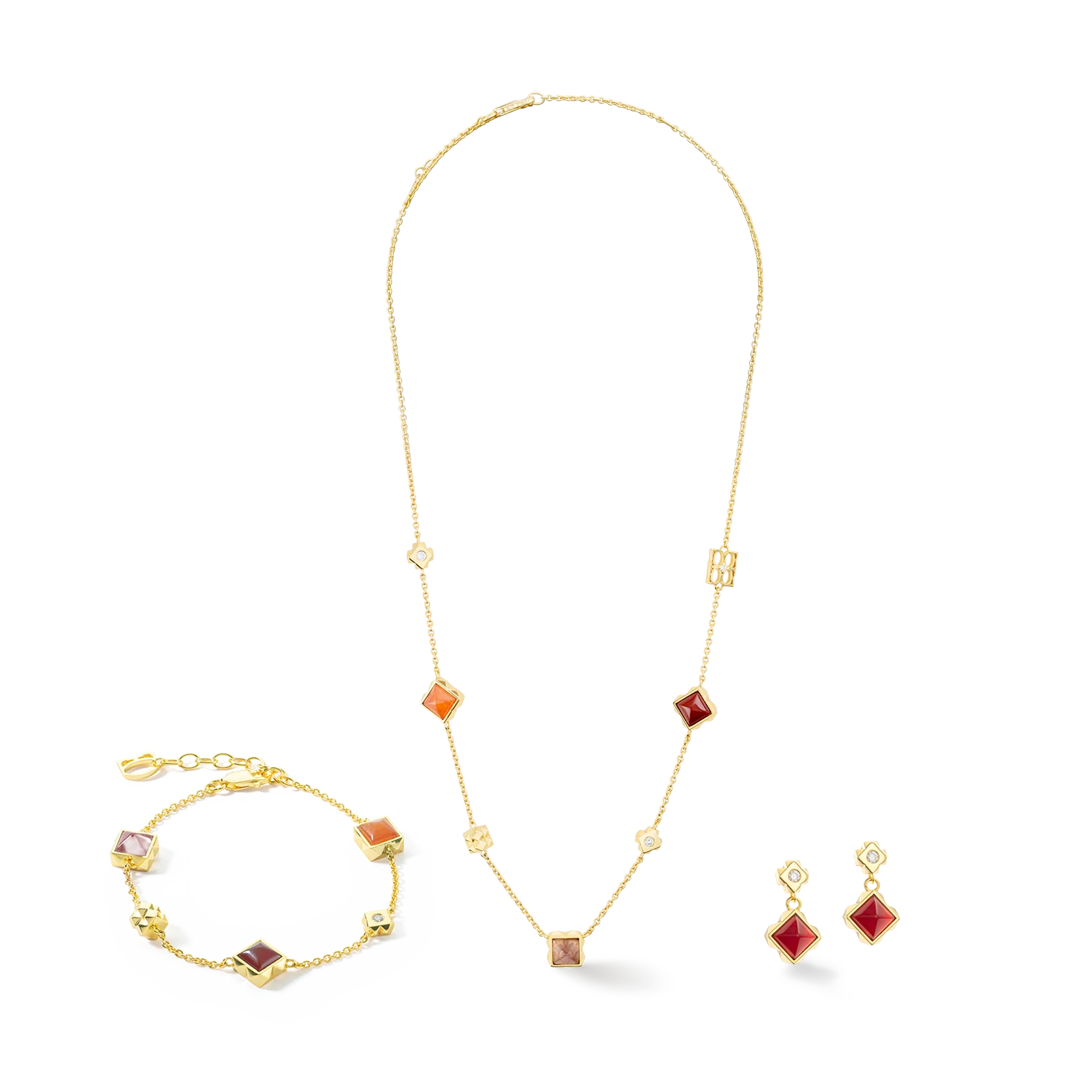 STATION Collection necklace gold-red - Image 3
