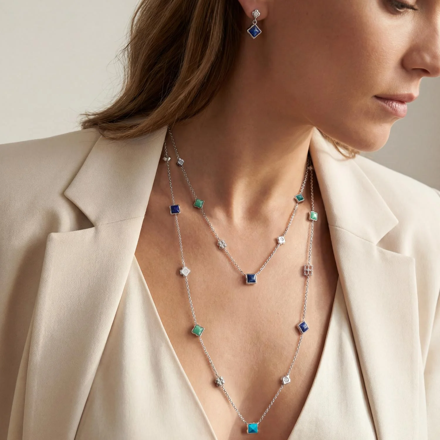 STATION Collection necklace silver-blue - Image 5