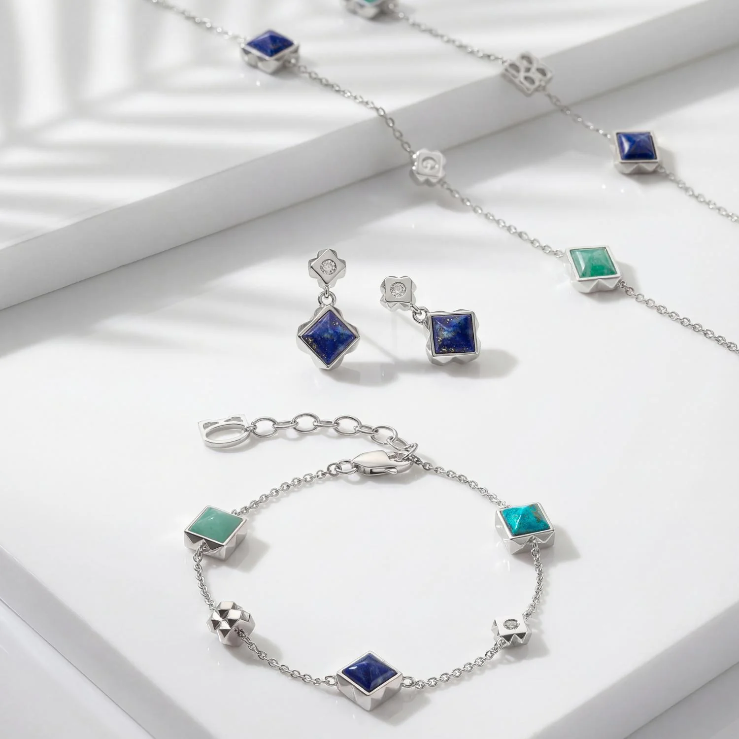 STATION Collection necklace silver-blue - Image 6