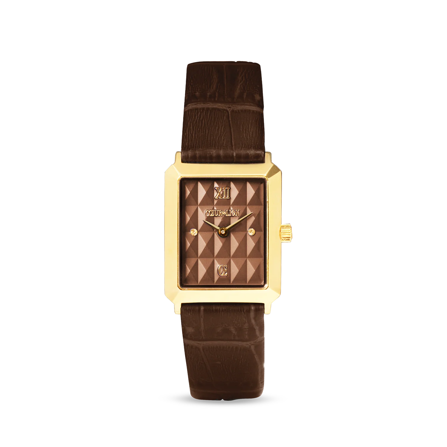 Watch Iconic Spikes bracelet Leather Mocha Mousse gold